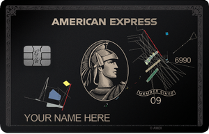 Black Art AMEX metal card by Gold Wraps, matte black stainless steel with intricate art design