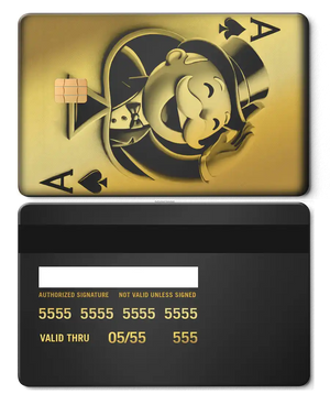 High-end Ace Of Monopoly metal card with engraved metal card details and luxury global appeal