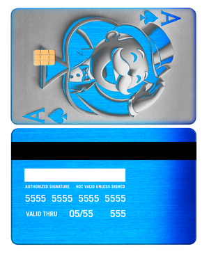 Premium Ace Of Monopoly metal card with modern metal card styling and high-end luxury design