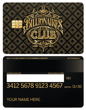 Luxury Billionaires Club metal card designed for elite executives and entrepreneurs