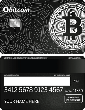 Exclusive Bitcoin Enthusiast metal card with high-end engraved crypto design