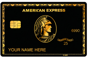 Black Gold AMEX metal card by Gold Wraps, premium black and gold stainless steel luxury card