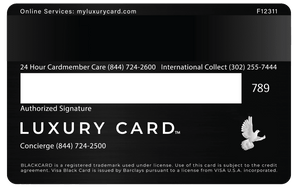 Exclusive black metal card designed for high-end international clients