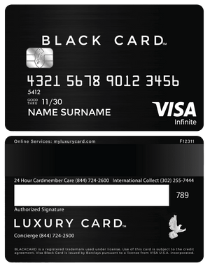 Premium black metal card with sleek modern design for luxury business use