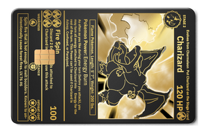 Charizard metal card by Gold Wraps, stainless steel collector card