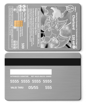 Exclusive Charizard metal card with premium metal card craftsmanship and vibrant luxury color options for global collectors