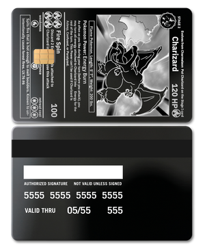 Exclusive Charizard metal card with high-end metal card craftsmanship and vibrant custom color styling