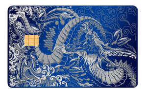 Premium Dragon of the East metal card with sleek metal card construction and high-end vibrant color design