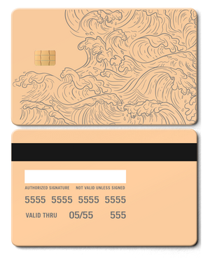 Elite Hokusai Wave metal card with high-end metal card finish, modern design, and multiple color variations for international clients