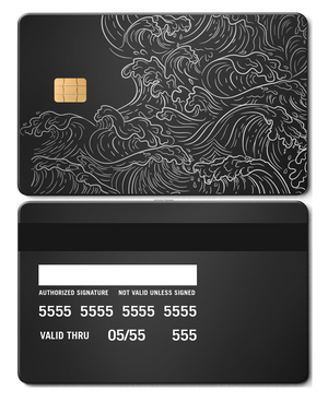 Luxury Hokusai Wave metal card featuring sleek engraved metal card styling and unique color variation for elite global users