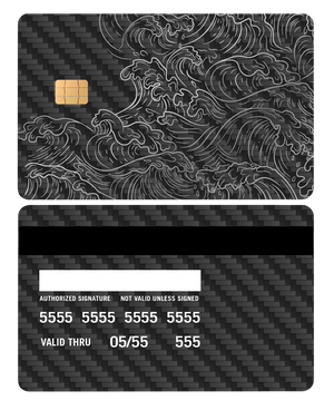 High-end Hokusai Wave metal card with modern metal card styling and vibrant custom color variations