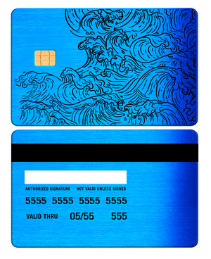 Premium Hokusai Wave metal card with sleek metal card construction and high-end vibrant color design