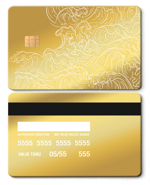Exclusive Hokusai Wave metal card with high-end metal card craftsmanship and vibrant custom color styling