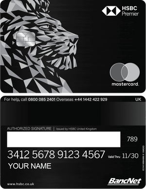 Elite HSBC Lion metal card with luxurious engraved lion artwork