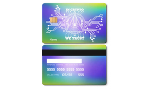 Premium In Crypto We Trust metal card featuring modern luxury metal card design and international cryptocurrency appeal