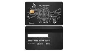 Luxury In Crypto We Trust metal card featuring high-end metal card craftsmanship and elite crypto-inspired design