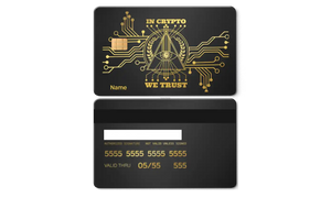 Exclusive In Crypto We Trust metal card with sophisticated metal card finish and premium international appeal