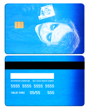 Premium Joker metal cards displayed at an angle, custom metal cards with luxury craftsmanship