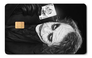 Joker metal card by Gold Wraps, stainless steel with Dark Knight Joker design
