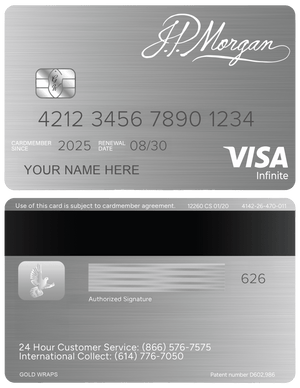 Elegant JP Morgan Reserve metal card with luxury corporate styling