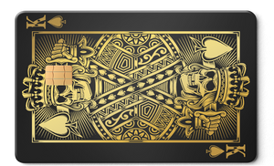 King of Spades metal card by Gold Wraps, stainless steel playing card design