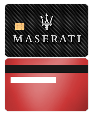 Exclusive luxury Maserati metal card with premium engraving, elite custom metal card for international markets