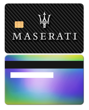Premium Maserati metal card with detailed engraved design, luxury metal card for collectors worldwide