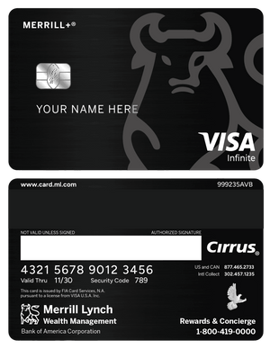 Luxury Merrill+ metal card with sophisticated corporate finish