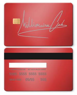 Collector showcase of Millionaires Club metal cards, high-end luxury custom metal cards worldwide