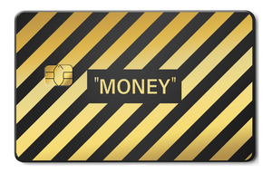 Money metal card by Gold Wraps, premium stainless steel with bold MONEY design