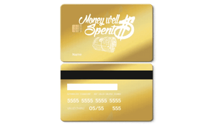Exclusive Money Well Spent metal card designed for high-net-worth global clients