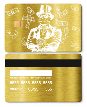 Exclusive limited edition Monopoly Boss metal cards with unique engraving, high-end custom metal cards worldwide