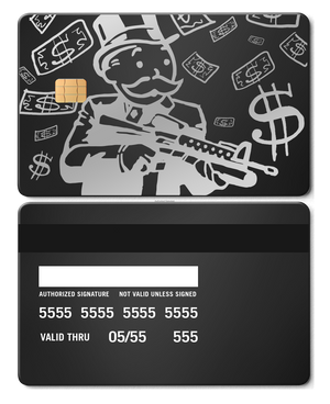 Exclusive Monopoly Man metal cards with sophisticated engraved artwork, premium custom metal cards worldwide
