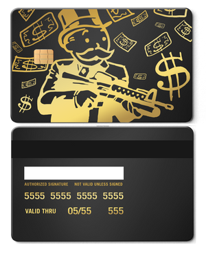 High-end personalized Monopoly Man metal cards with precision engraving, luxury metal cards for collectors