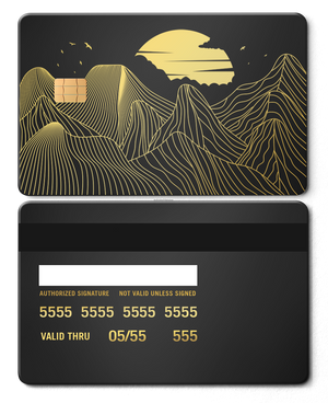 Exclusive Mountain Line metal cards with sophisticated engraved artwork, premium custom metal cards worldwide