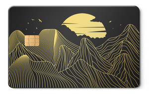 Mountain Line metal card by Gold Wraps, stainless steel with minimalist mountain design
