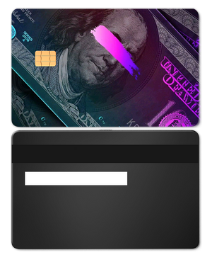 Exclusive Neon Franklin metal card with sophisticated engraved artwork, premium custom metal card worldwide