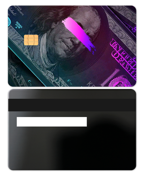 Luxury edition Neon Franklin metal card with detailed engraving, high-quality metal card for collectors