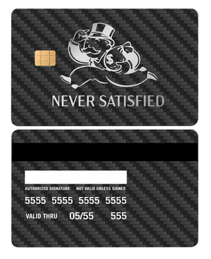 High-end personalized Never Satisfied metal card with precision engraving, luxury metal card for collectors