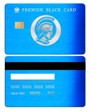 Luxury edition Premier Black metal card with detailed engraving, high-quality metal card for collectors