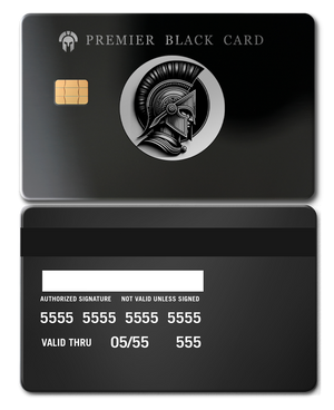 Ultra-premium Premier Black metal card with luxurious engraved design, elite custom metal card for global buyers