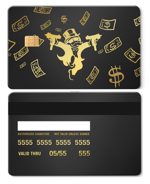 Exclusive Raining Monopoly metal card with sophisticated engraved artwork, premium custom metal card worldwide