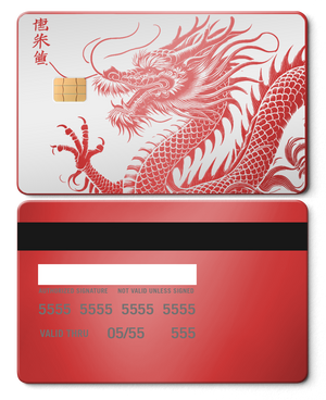 Collector showcase of Script Dragon metal card, high-end luxury custom metal card worldwide