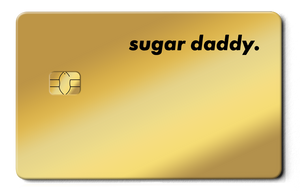 Sugar Daddy metal card by Gold Wraps, premium stainless steel statement card