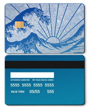 Elite The Great Wave metal card with meticulous finishing, premium custom metal card for international buyers