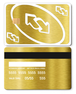 Luxury collectors series UNO Reverse metal card with refined engraving, premium custom metal card worldwide