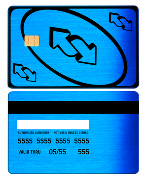 Luxury UNO Reverse metal card featuring intricate engraving, elite custom metal card for global markets