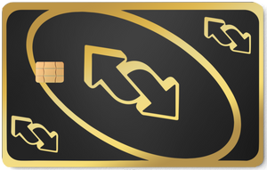 UNO Reverse metal card by Gold Wraps, premium stainless steel novelty card