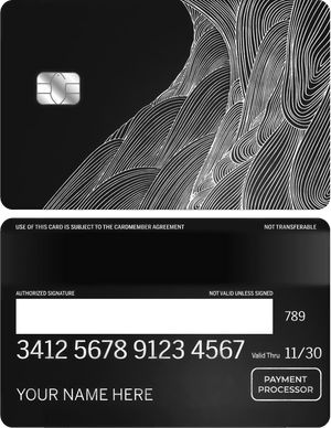Exclusive Wavy Mahol vertical metal card with premium engraved wave artwork