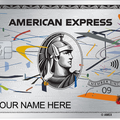 Art Platinum AMEX metal card by Gold Wraps, platinum stainless steel with intricate art design